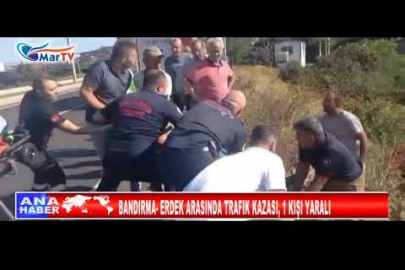 BANDIRMA ERDEK ARASINDA TRAFIK KAZASI, 1 KIŞI YARALI