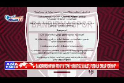 BANDIRMASPOR’DAN PFDK’YA TEPKİ ORANTISIZ ADALET, FUTBOLA ZARAR VERİYOR